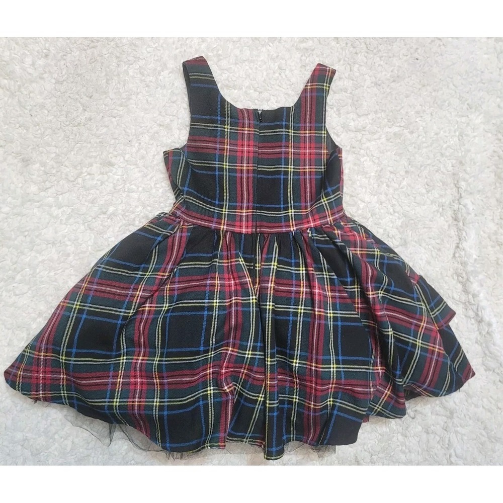 Harajuku Mini X Target Girls Holiday Red Black Plaid Tartan Mini Dress Size 6-6X - Picture 2 of 3